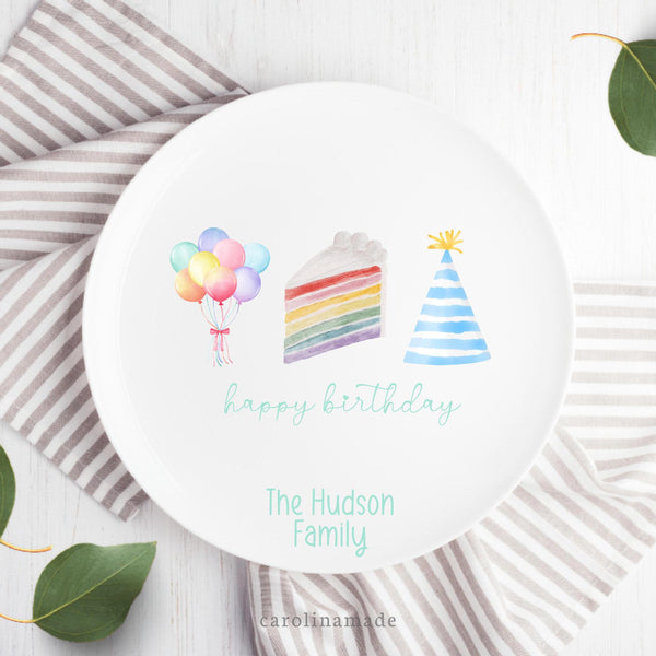 Birthday Boy Girl Cake Plate, Personalized Name Plate, Custom Birthday Plate, Child's First Birthday Keepsake, Minimalist Style Plate