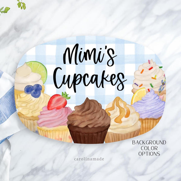 Cupcake Platter, Personalized Cupcake Serving Tray, Homemade Dessert Plate, Custom Mother's Day Gift, Gift for Mom, Cupcake Dessert Tray