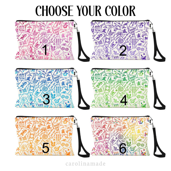 Mahjong Game Night Bag, Personalized Mah Jongg Bag, Custom Gift for Mahjong Player, Zipper Pouch for Mahjong, Mahjong Tile Bag Zipper Pouch