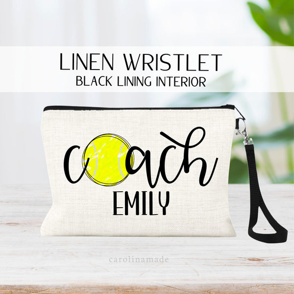 Tennis Gift, Personalized Tennis Coach Gift, Tennis Makeup Bag, Gift for Tennis Team Coaches, Gift for Her, Tennis Bag, End of Season Gifts