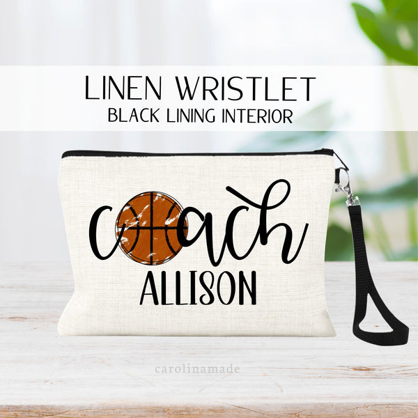 Basketball Bag, Personalized Basketball Coach Gift, Basketball Makeup Bag, Gift for Basketball Team Coaches, End of Season Team Gift Ideas