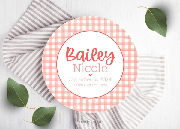 Kids Personalized Birth Stat Name Plate, Custom Baby Birth Info Gift, Newborn Keepsake Plate, Gift for New mom, Baby Gift, Reusable Plate
