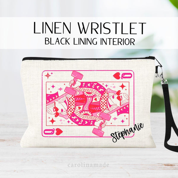 Workout Queen Bag, Personalized Queen of Hearts, Women's Makeup Bag, Girls Pink Gym Toiletry Bag, Workout Gifts, Weightlifting Gift Ideas