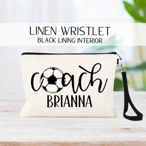 Soccer Bag, Personalized Soccer Coach Gift, Soccer Makeup Bag, Gift for Soccer Team Coaches, End of Season Soccer Team Gift Ideas
