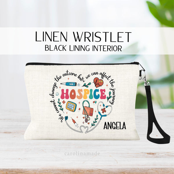 Hospice Worker Bag, Personalized Hospice Nurse Makeup Bag, Hospice Assistant Gift Idea, Hospice Appreciation Gifts, Nurse Cosmetic Bag