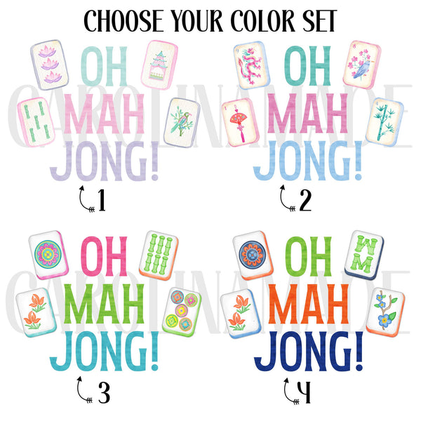 Mahjong Bag, Mah Jongg Bag, Personalized Gift for Mahjong Player, Oh Mah Jong Name Bag, Zipper Pouch for Mahjong, Mahjong Game Night Bag