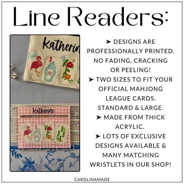 Floral Mahjong Line Reader, Personalized Mahjong Line Finder Accessory, Custom Gift for Mahjong Player, Mah Jongg Tournament Group Gift