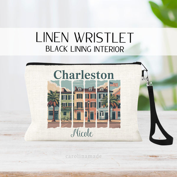 Personalized Charleston Bag, Charleston Girls Trip, Charleston South Carolina Gifts, Rainbow Row Travel Bag, Charleston lover Gift Ideas