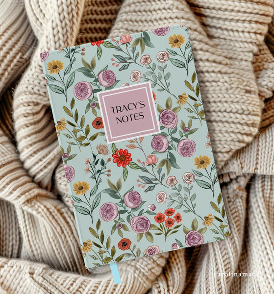Floral Journal, Personalized Flower Notebook, Gratitude or Prayer Journal, Women's Journal, Sister gift, Best Friend gift, Diary for Teens