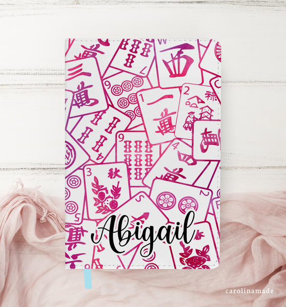 Mahjong Journal, Personalized Mahjong Notebook, Pink Floral Mahjong Tile Journal, Mahjong Game Night, Mahj Score Keeper, Mahjong Gift Ideas