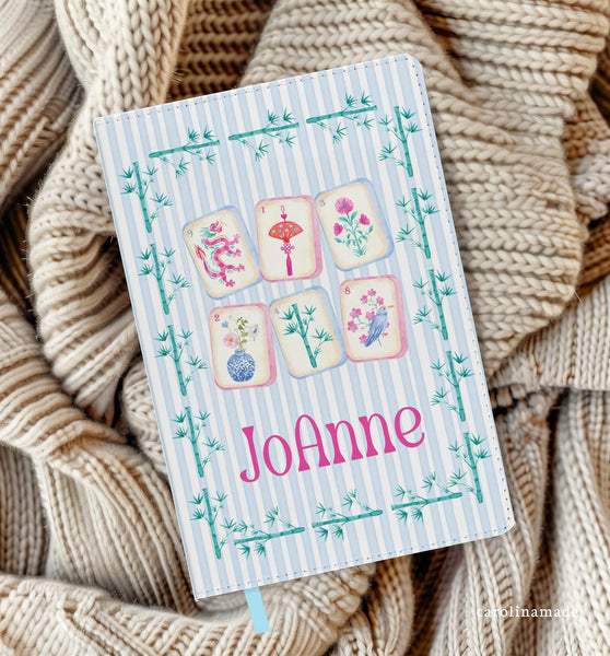 Mahjong Journal, Personalized Mahjong Notebook, Pink Floral Mahjong Tile Journal, Mahjong Game Night, Mahj Score Keeper, Mahjong Gift Ideas