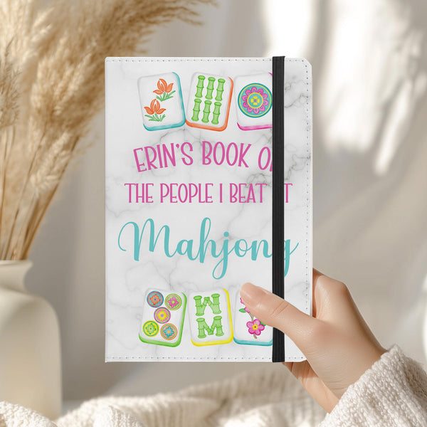 Mahjong Journal, Personalized Mahjong Notebook, Pink Floral Mahjong Tile Journal, Mahjong Game Night, Mahj Score Keeper, Mahjong Gift Ideas