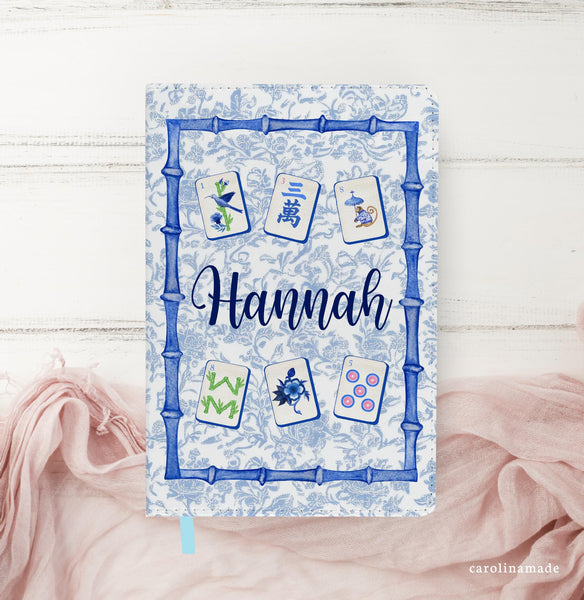 Mahjong Journal, Personalized Mahjong Notebook, Blue Bamboo Mahjong Tile Journal, Mahjong Game Night, Mahj Score Keeper, Mahjong Gift Ideas