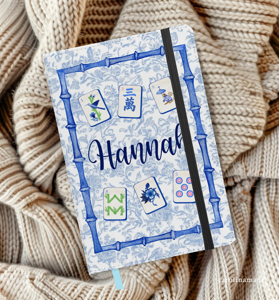 Mahjong Journal, Personalized Mahjong Notebook, Blue Bamboo Mahjong Tile Journal, Mahjong Game Night, Mahj Score Keeper, Mahjong Gift Ideas