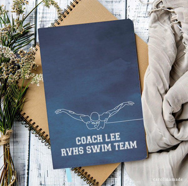 Swim Coach Notebook, Personalized Swim Coach Gift, Coach Appreciation, Coaching Gifts, End of Season Gift, Club Swim Coach Gift from Players