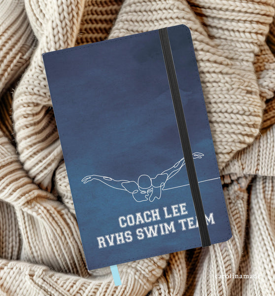 Swim Coach Notebook, Personalized Swim Coach Gift, Coach Appreciation, Coaching Gifts, End of Season Gift, Club Swim Coach Gift from Players