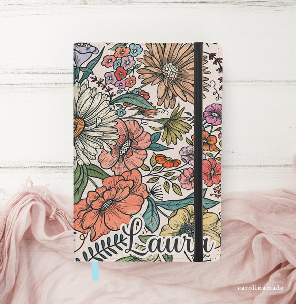 Floral Journal, Personalized Flower Notebook, Gratitude or Prayer Journal, Women's Journal, Sister gift, Best Friend gift, Diary for Teens