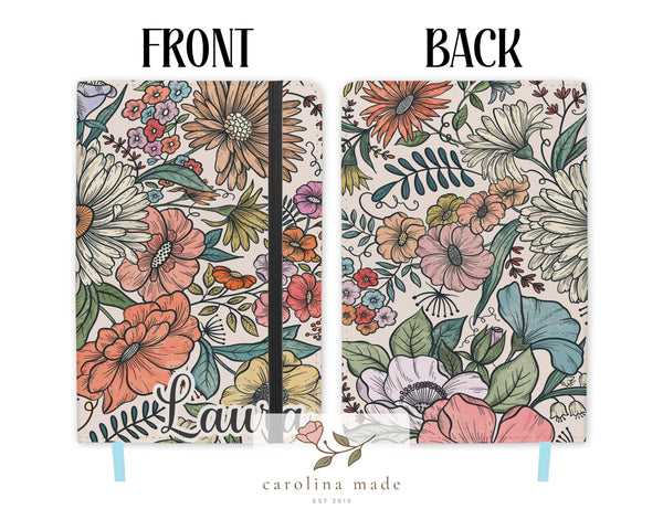 Floral Journal, Personalized Flower Notebook, Gratitude or Prayer Journal, Women's Journal, Sister gift, Best Friend gift, Diary for Teens