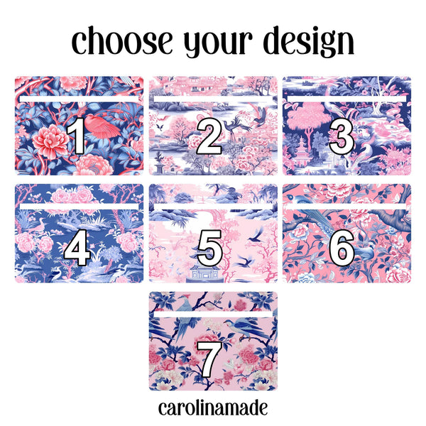 Chinoiserie Blue & Pink Mahjong Line Reader, Personalized Mahjong Line Finder Accessory, Custom Gift for Mahjong Player, Tournament Gift