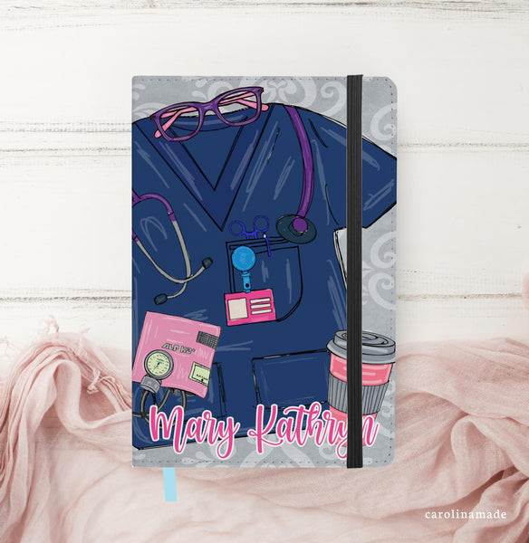 Nurse Scrubs Journal, Personalized Nurse Gift, Nurse Appreciation Week Gift, CNA Gifts, Medical Assistant Notebook, Medical Gift Ideas