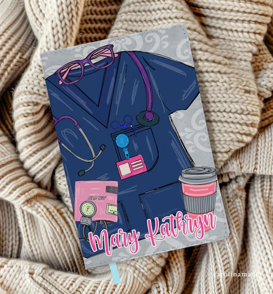 Nurse Scrubs Journal, Personalized Nurse Gift, Nurse Appreciation Week Gift, CNA Gifts, Medical Assistant Notebook, Medical Gift Ideas