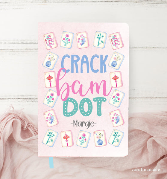 Mahjong Journal, Personalized Mahjong Notebook, Pink Floral Mahjong Tile Journal, Mahjong Game Night, Mahj Score Keeper, Mahjong Gift Ideas