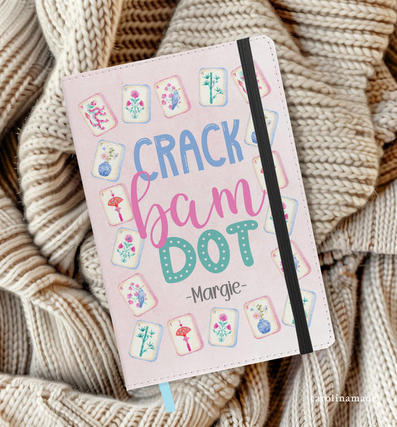 Mahjong Journal, Personalized Mahjong Notebook, Pink Floral Mahjong Tile Journal, Mahjong Game Night, Mahj Score Keeper, Mahjong Gift Ideas