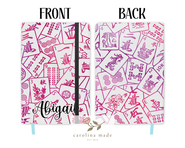Mahjong Journal, Personalized Mahjong Notebook, Pink Floral Mahjong Tile Journal, Mahjong Game Night, Mahj Score Keeper, Mahjong Gift Ideas