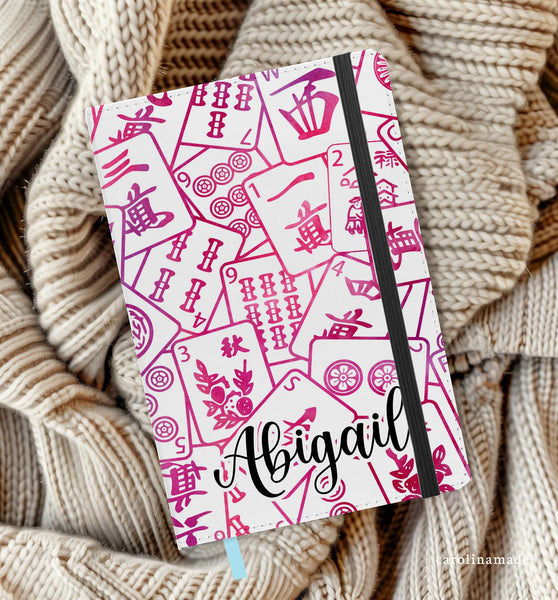 Mahjong Journal, Personalized Mahjong Notebook, Pink Floral Mahjong Tile Journal, Mahjong Game Night, Mahj Score Keeper, Mahjong Gift Ideas