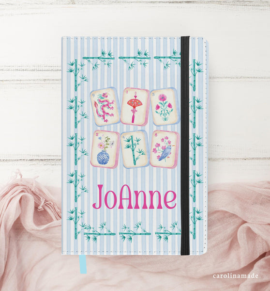 Mahjong Journal, Personalized Mahjong Notebook, Pink Floral Mahjong Tile Journal, Mahjong Game Night, Mahj Score Keeper, Mahjong Gift Ideas