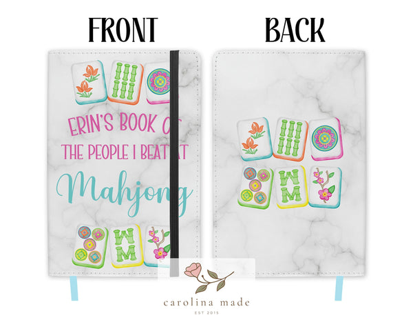 Mahjong Journal, Personalized Mahjong Notebook, Pink Floral Mahjong Tile Journal, Mahjong Game Night, Mahj Score Keeper, Mahjong Gift Ideas