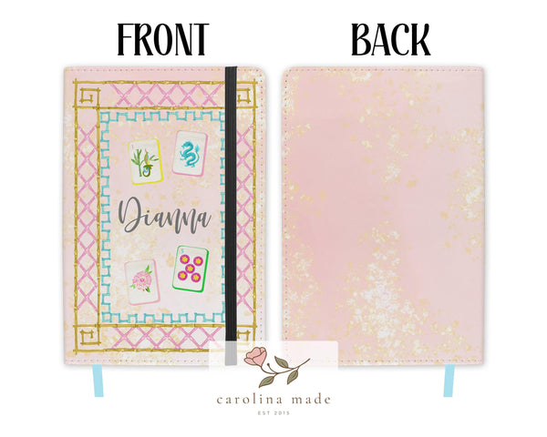 Mahjong Journal, Personalized Mahjong Notebook, Pink Floral Mahjong Tile Journal, Mahjong Game Night, Mahj Score Keeper, Mahjong Gift Ideas