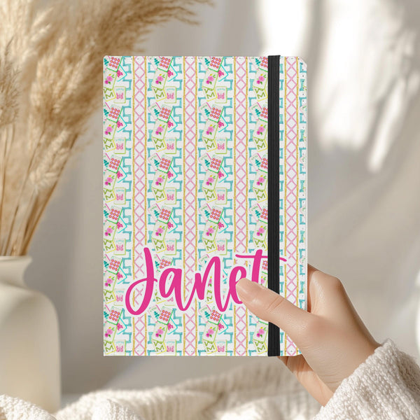 Mahjong Journal, Personalized Mahjong Notebook, Pink Floral Mahjong Tile Journal, Mahjong Game Night, Mahj Score Keeper, Mahjong Gift Ideas