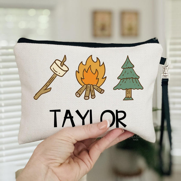 Camp Gear Bag, Personalized Summer Camp Bag, Gift idea for Camper, Minimalist Bag, Toiletry Bag, Camping Zipper Pouch, Boys Camp Gear