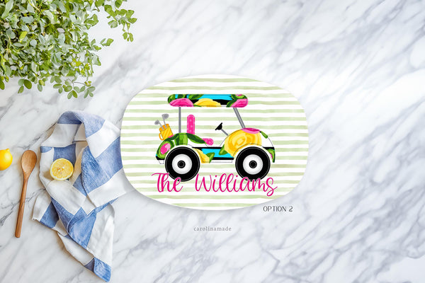 Preppy Golf Platter, Personalized Girly Golf Grilling Plate, Custom Golf Mother's Day Gift, BBQ Grill Serving Tray, Golfing Gift Ideas