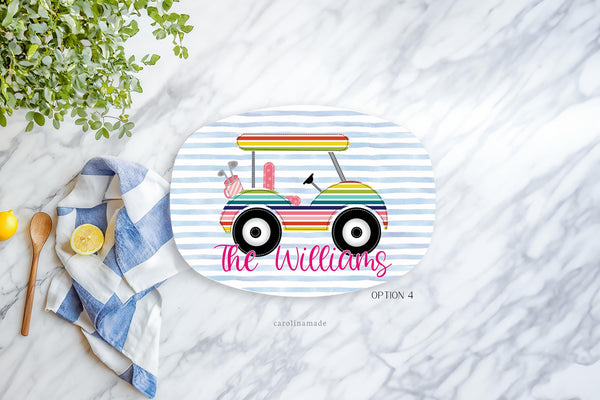 Preppy Golf Platter, Personalized Girly Golf Grilling Plate, Custom Golf Mother's Day Gift, BBQ Grill Serving Tray, Golfing Gift Ideas
