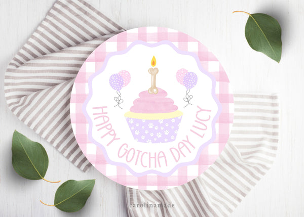 Custom Gotcha Day Pet Plate, Personalized Dog Birthday Plate, Pet Keepsake, New Pet Owner Gift Idea, Pet Food Plate, Reusable Plate