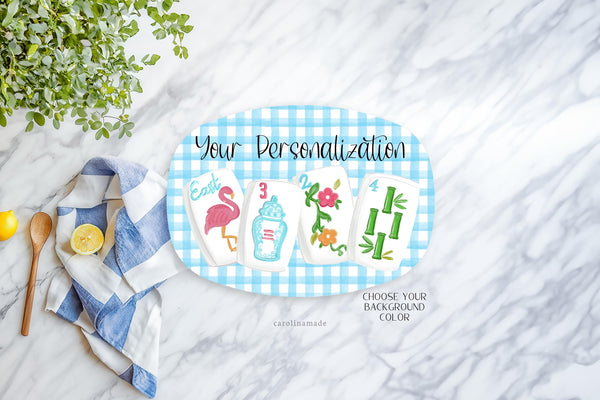 Mahjong Party Platter, Personalized Mahjong Plate, Mother's Day Gift, Mahjong Birthday Gift, Mahjong Tile Gift Idea, Mahj girls Party Decor