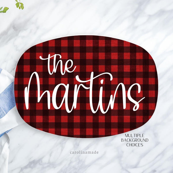 Christmas Name Platter, Personalized Christmas Family Name Grilling Plate, Custom Gift, BBQ Grill Serving Tray, Christmas Party Platter