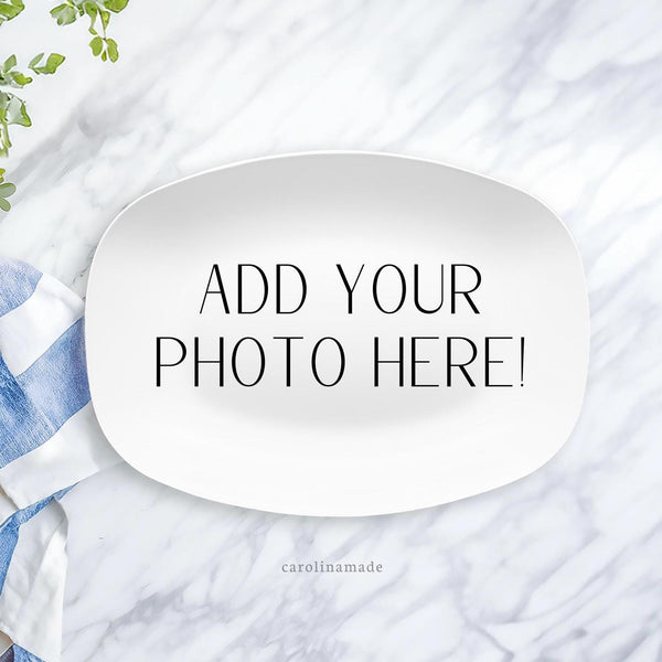 Custom Photo Platter, Personalized Photo Platter Gift Idea, Reusable Family Picture Plate, Photo Keepsake, Photo Plate, Gift for Mom Grandma