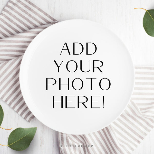 Custom Photo Plate, Personalized Photo Plate Gift Idea, Reusable Family Photo Platter, Photo Keepsake, Photo Plate, Gift for Mom or Grandma