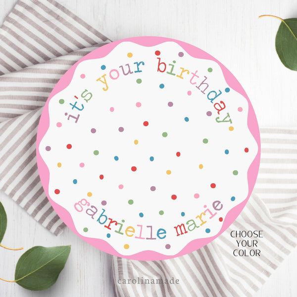 It's Your Birthday Plate, Personalized Name Plate, Custom Girls and Boys Birthday Plate, First Birthday Keepsake, Kids Yearly Reusable Plate