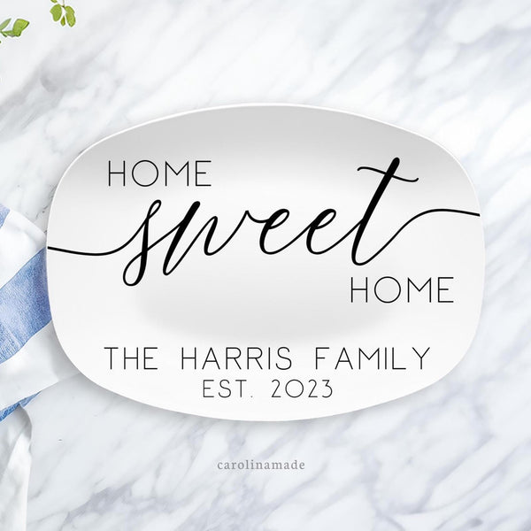 Home Sweet Home Personalized Platter, Custom Gift for New Homeowner, Closing Gift, Housewarming Gifts, Realtor Gift Ideas,