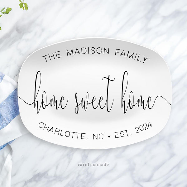 Home Sweet Home Personalized Platter, Custom Gift for New Homeowner, Closing Gift, Housewarming Gifts, Realtor Gift Ideas,
