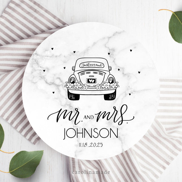 Wedding Plate, Personalized Wedding Car Cake Plate, Wedding Keepsake Gift, Newlywed Gift Ideas, Anniversary Wedding date plate