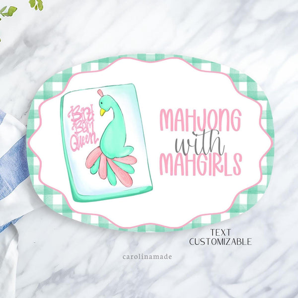 Mahjong Party Platter, Personalized Mahjong Plate, Mother's Day Gift, Mahjong Birthday Gift, Mahjong Tile Gift Idea, Mahj girls Party Decor