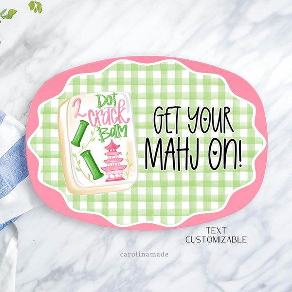 Mahjong Party Platter, Personalized Mahjong Plate, Mother's Day Gift, Mahjong Birthday Gift, Mahjong Tile Gift Idea, Mahj girls Party Decor