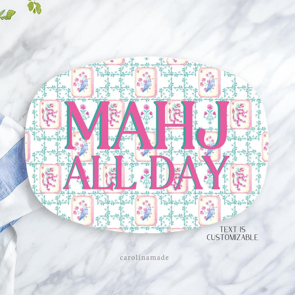 Mahjong Party Platter, Personalized Mahjong Plate, Mother's Day Gift, Mahjong Birthday Gift, Mahjong Tile Gift Idea, Mahj girls Party Decor