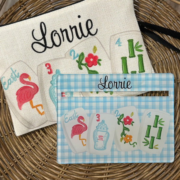 Gingham Mahjong Line Reader, Personalized Mahjong Line Finder Accessory, Custom Gift for Mahjong Player, Mah Jongg Tournament, Group Gifts