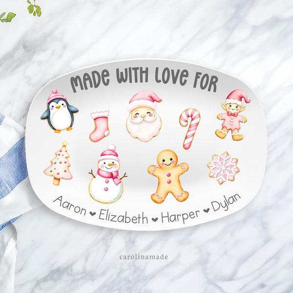 Christmas Cookies Personalized Platter, Grandparents Custom Christmas Cookie Plate, Christmas Serving Platter, Christmas Sweets Name Platter